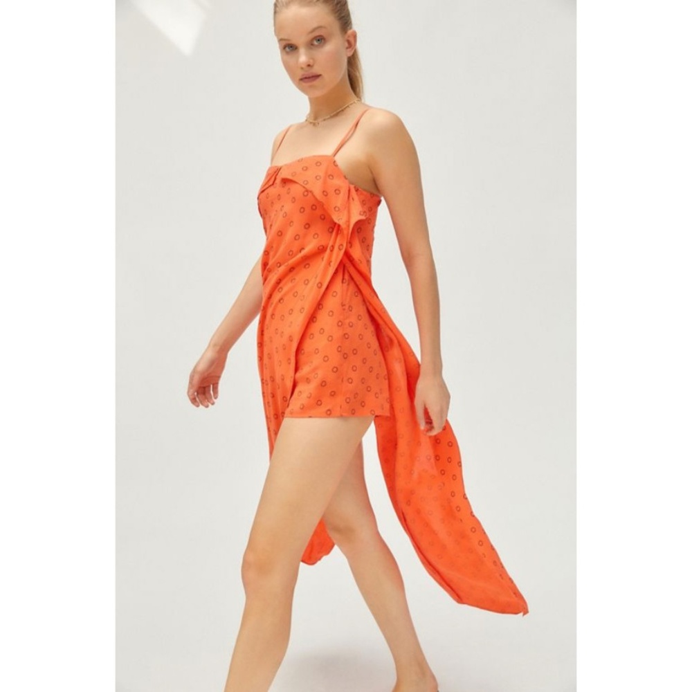 Urban Outfitters Linen Side-Slit Romper